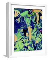 Young Couple Riding Bicycles-null-Framed Photographic Print