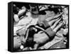 Young Couple Sleeps at their Campsite at the Watkin's Glen 'Summer Jam'-null-Framed Stretched Canvas