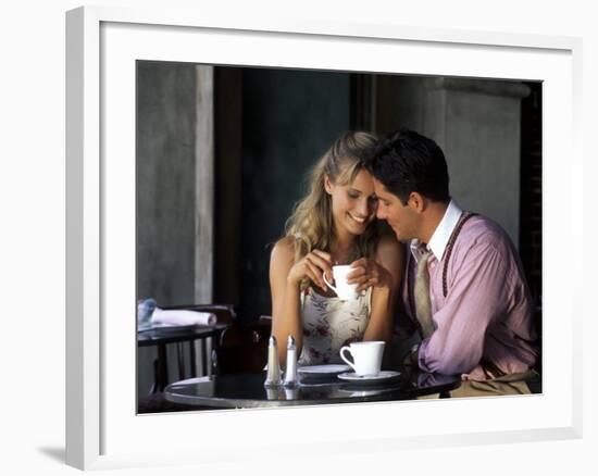 Young Couple Talking in Cafe-Bill Bachmann-Framed Photographic Print