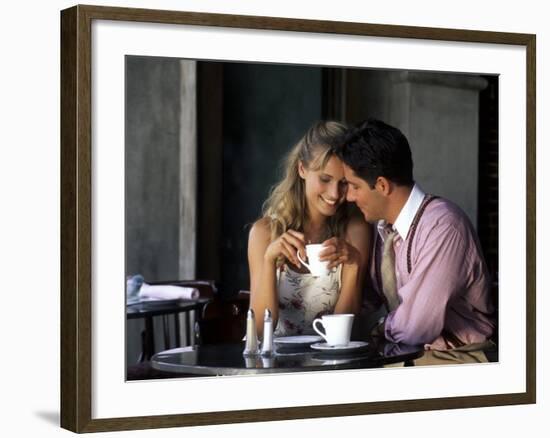 Young Couple Talking in Cafe-Bill Bachmann-Framed Photographic Print