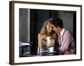 Young Couple Talking in Cafe-Bill Bachmann-Framed Photographic Print