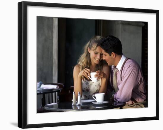 Young Couple Talking in Cafe-Bill Bachmann-Framed Photographic Print