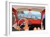 Young Couple Tavelling on Coast Road in Retro Car-Nikola Knezevic-Framed Art Print