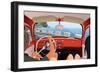 Young Couple Tavelling on Coast Road in Retro Car-Nikola Knezevic-Framed Premium Giclee Print