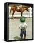 Young Cowboy Looking at Horse-William P. Gottlieb-Framed Stretched Canvas