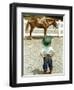 Young Cowboy Looking at Horse-William P. Gottlieb-Framed Premium Photographic Print