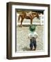 Young Cowboy Looking at Horse-William P. Gottlieb-Framed Photographic Print