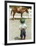 Young Cowboy Looking at Horse-William P. Gottlieb-Framed Photographic Print