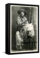 Young Cowboy with Woolly Chaps-null-Framed Stretched Canvas