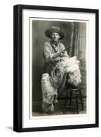 Young Cowboy with Woolly Chaps-null-Framed Art Print