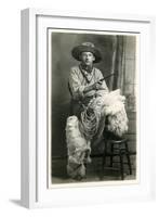 Young Cowboy with Woolly Chaps-null-Framed Art Print