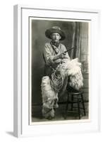 Young Cowboy with Woolly Chaps-null-Framed Art Print