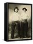 Young Cowboys In Black Wooly Chaps-null-Framed Stretched Canvas