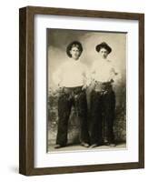 Young Cowboys In Black Wooly Chaps-null-Framed Premium Giclee Print