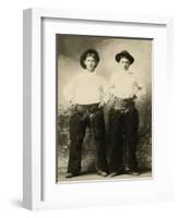 Young Cowboys In Black Wooly Chaps-null-Framed Premium Giclee Print