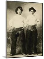 Young Cowboys In Black Wooly Chaps-null-Mounted Premium Giclee Print