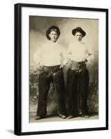 Young Cowboys In Black Wooly Chaps-null-Framed Art Print