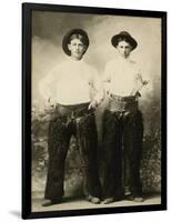 Young Cowboys In Black Wooly Chaps-null-Framed Art Print