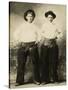 Young Cowboys In Black Wooly Chaps-null-Stretched Canvas