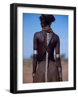 Young Dassanech Girl Wears Hair Partially Braided, Coated in Animal Fat and Ochre, Ethiopia-John Warburton-lee-Framed Photographic Print