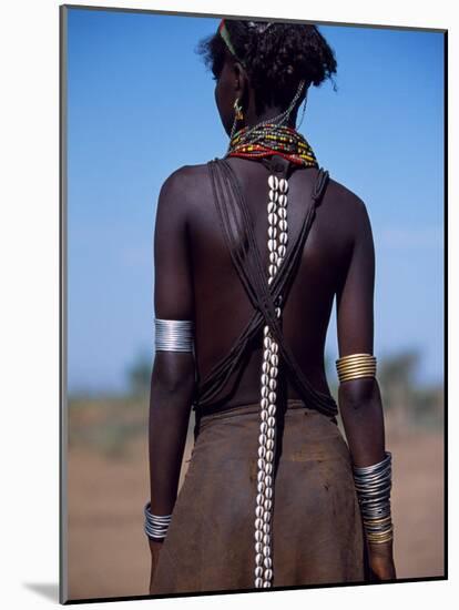 Young Dassanech Girl Wears Hair Partially Braided, Coated in Animal Fat and Ochre, Ethiopia-John Warburton-lee-Mounted Photographic Print