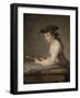 Young Draftsman, c.1737-Jean-Baptiste Simeon Chardin-Framed Giclee Print