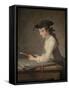 Young Draftsman, c.1737-Jean-Baptiste Simeon Chardin-Framed Stretched Canvas