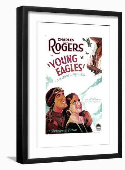 YOUNG EAGLES, US poster art, from left: Charles 'Buddy' Rogers, Jean Arthur, 1930-null-Framed Premium Giclee Print