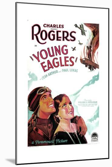 YOUNG EAGLES, US poster art, from left: Charles 'Buddy' Rogers, Jean Arthur, 1930-null-Mounted Premium Giclee Print