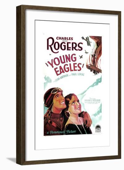 YOUNG EAGLES, US poster art, from left: Charles 'Buddy' Rogers, Jean Arthur, 1930-null-Framed Art Print