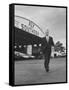 Young Exec Wearing a Brooks Brothers Type of Suit Walking around an Airport-null-Framed Stretched Canvas