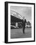 Young Exec Wearing a Brooks Brothers Type of Suit Walking around an Airport-null-Framed Photographic Print