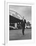 Young Exec Wearing a Brooks Brothers Type of Suit Walking around an Airport-null-Framed Photographic Print