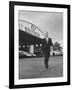 Young Exec Wearing a Brooks Brothers Type of Suit Walking around an Airport-null-Framed Photographic Print