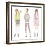 Young Fashion Girls Illustration. Teen Females-cherry blossom girl-Framed Premium Giclee Print