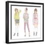 Young Fashion Girls Illustration. Teen Females-cherry blossom girl-Framed Premium Giclee Print