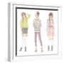 Young Fashion Girls Illustration. Teen Females-cherry blossom girl-Framed Premium Giclee Print