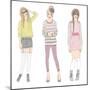 Young Fashion Girls Illustration. Teen Females-cherry blossom girl-Mounted Premium Giclee Print