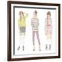 Young Fashion Girls Illustration. Teen Females-cherry blossom girl-Framed Premium Giclee Print