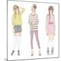 Young Fashion Girls Illustration. Teen Females-cherry blossom girl-Mounted Premium Giclee Print