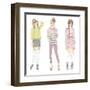 Young Fashion Girls Illustration. Teen Females-cherry blossom girl-Framed Art Print