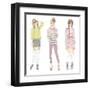 Young Fashion Girls Illustration. Teen Females-cherry blossom girl-Framed Art Print