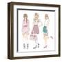 Young Fashion Girls Illustration. With Teen Females-cherry blossom girl-Framed Art Print