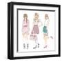 Young Fashion Girls Illustration. With Teen Females-cherry blossom girl-Framed Art Print