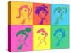 Young Fashion Woman Design, Pop Art Style-lavitrei-Stretched Canvas
