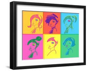 Young Fashion Woman Design, Pop Art Style-lavitrei-Framed Art Print