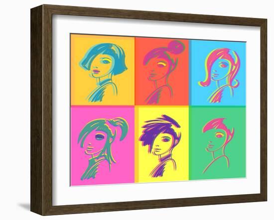 Young Fashion Woman Design, Pop Art-lavitrei-Framed Art Print