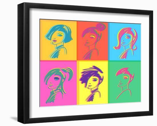 Young Fashion Woman Design, Pop Art-lavitrei-Framed Art Print