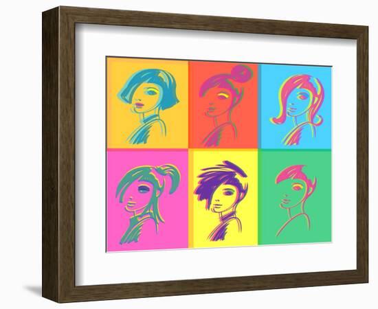 Young Fashion Woman Design, Pop Art-lavitrei-Framed Art Print