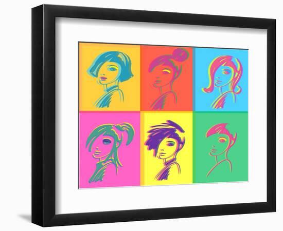 Young Fashion Woman Design, Pop Art-lavitrei-Framed Art Print